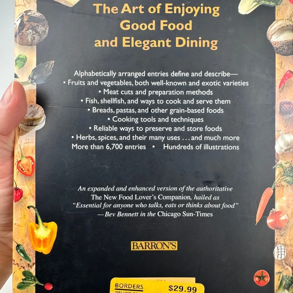 2009 Hardcover The Deluxe Food Lover's Companion‎ Technique Cooking Gold Accents